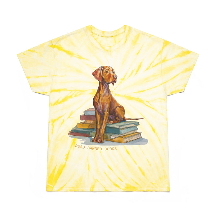 Vizsla Lover's "Read Banned Books" Tie-Die T-Shirt