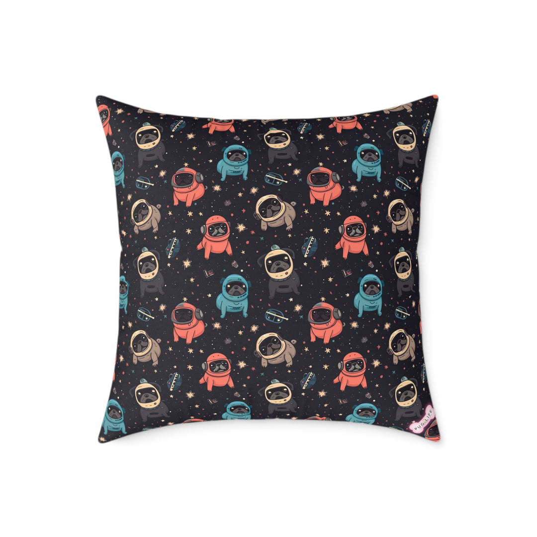Space Pug Throw Pillows
