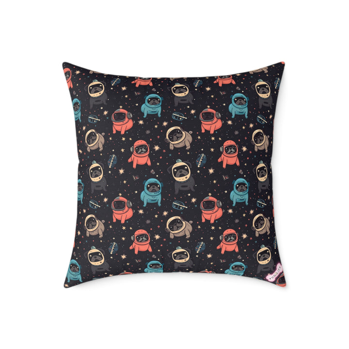 Space Pug Throw Pillows
