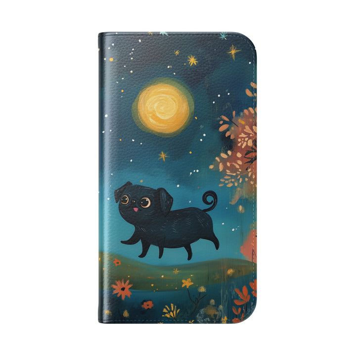 Pugs by Moonlight Flip Phone Cases