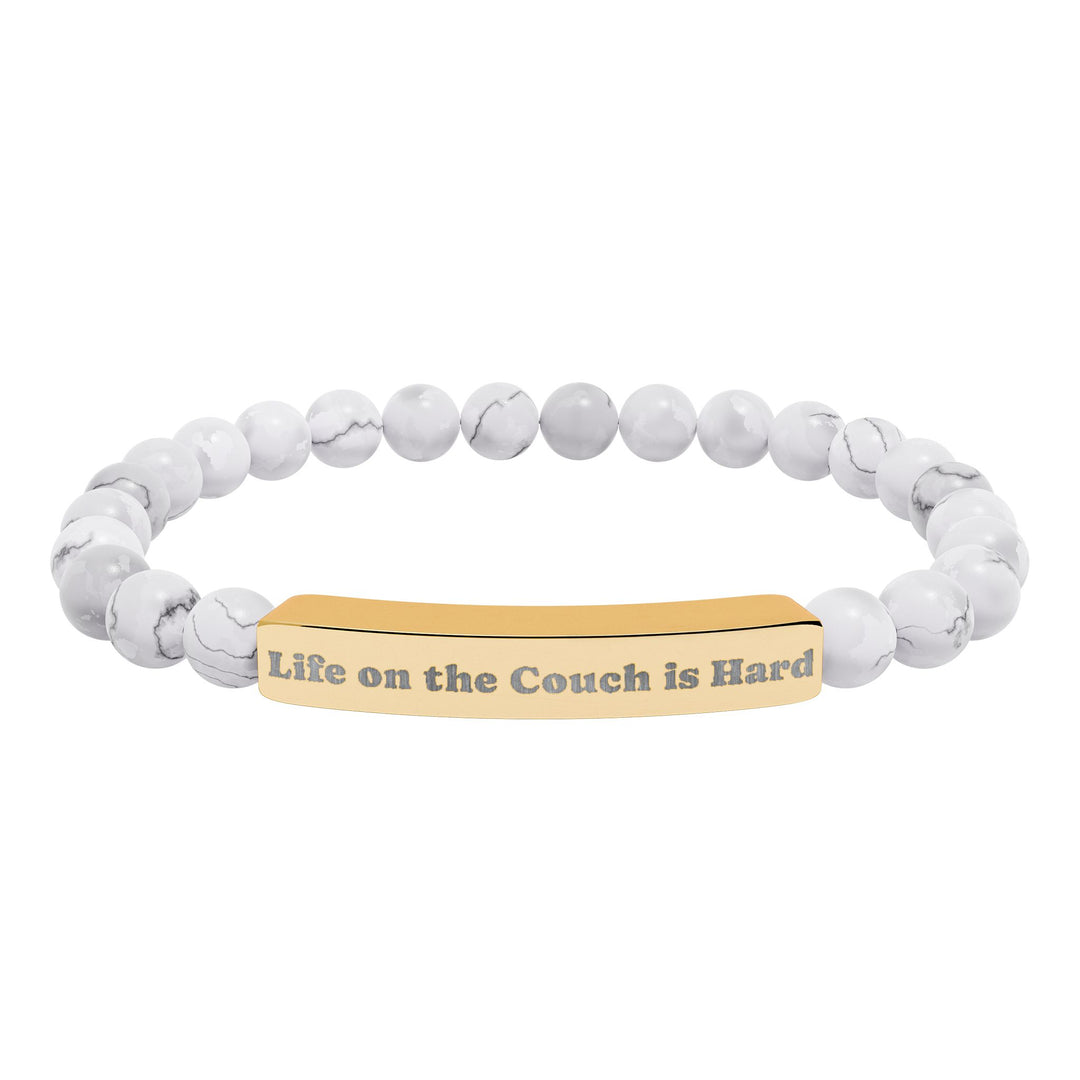 Life on the Couch is Hard Natural Stone Stretch Bracelet