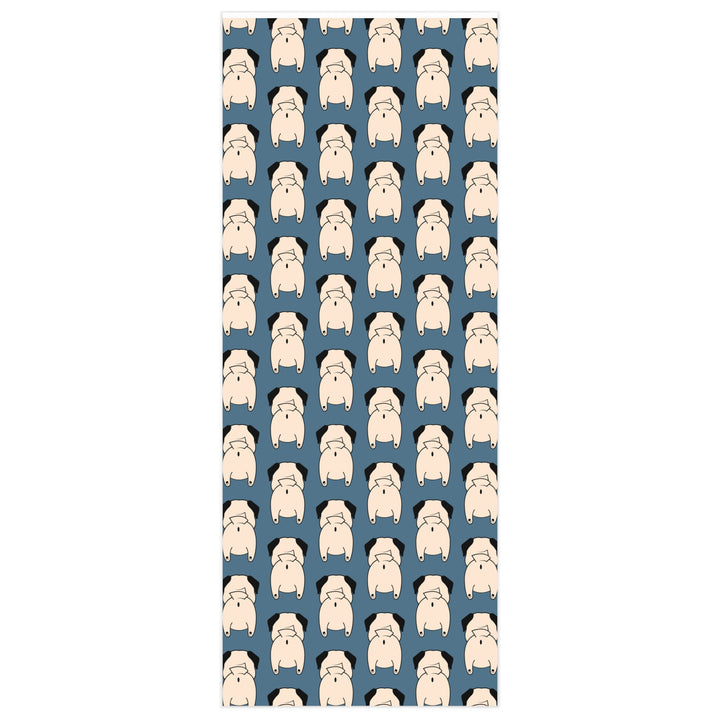 Glossy Economical Pug Butt Wrapping Paper in two sizes