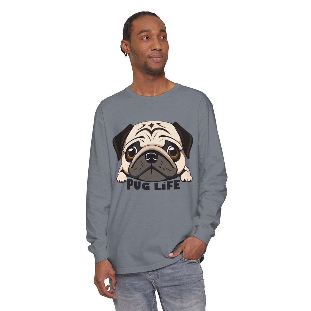 Super Cute Pug Life Comfort Colors Long Sleeved Shirt