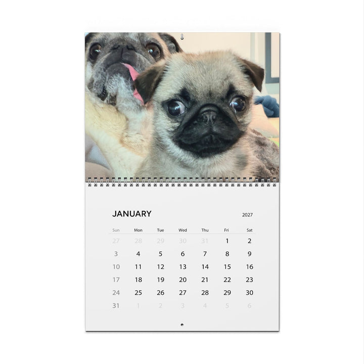 Pop Tart Pug Puppy 2027 Wall Calendar