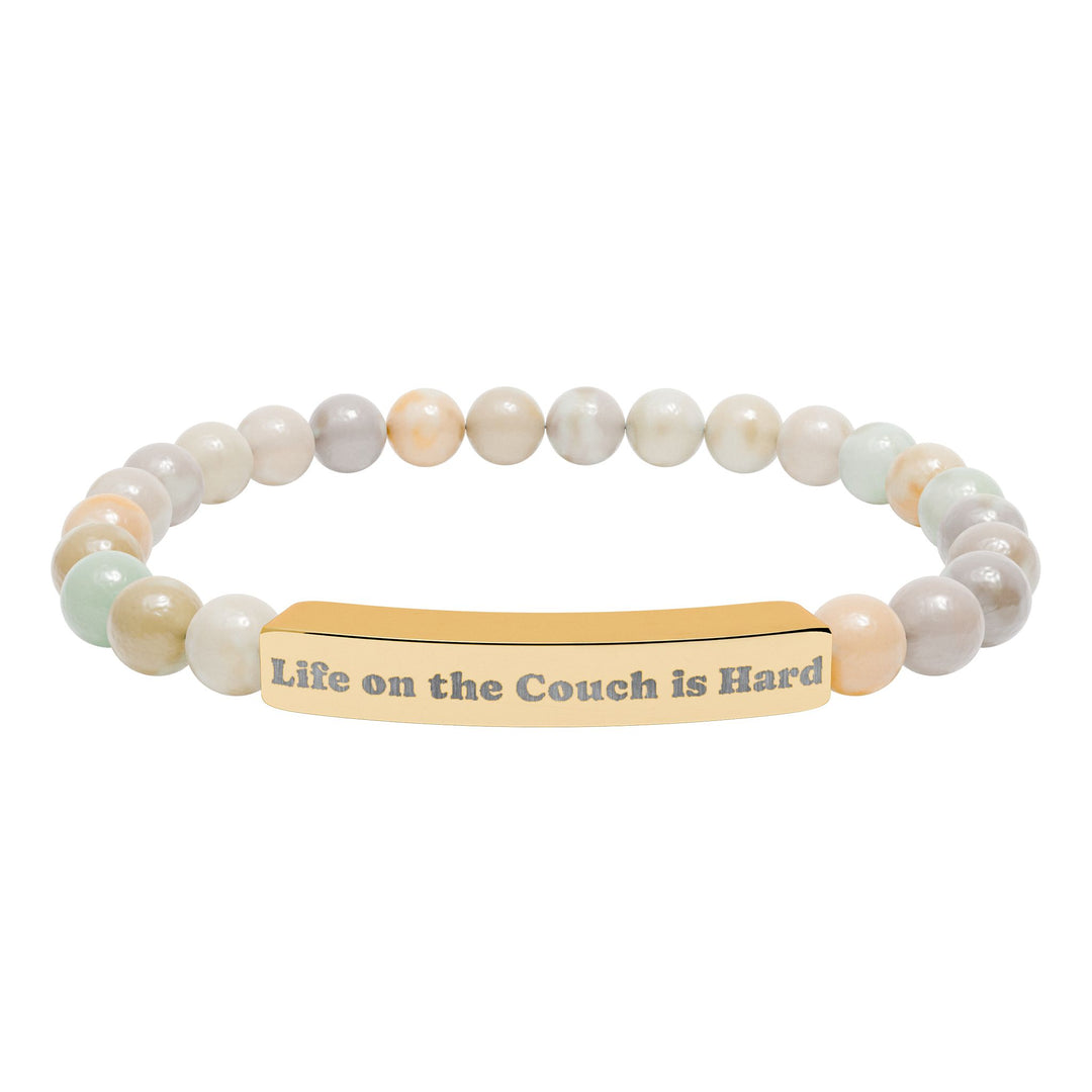 Life on the Couch is Hard Natural Stone Stretch Bracelet