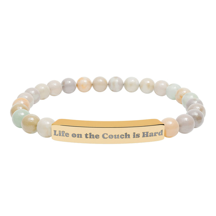 Life on the Couch is Hard Natural Stone Stretch Bracelet
