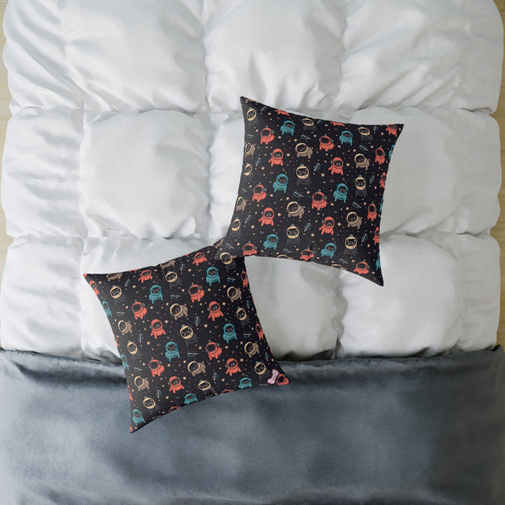 Space Pug Throw Pillows