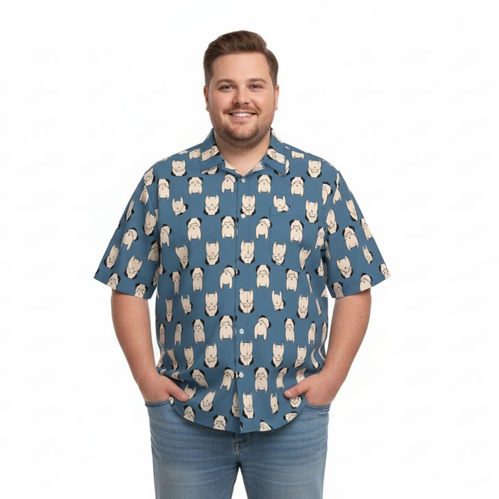 Pug Butt Aloha Shirt
