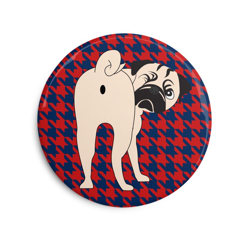 Pug Butt Magnet Set of Five