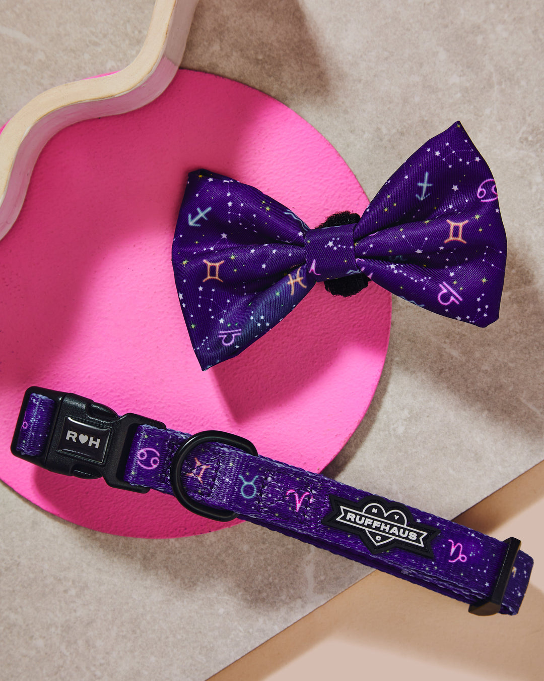 Zodiac Drip Dog Collar &amp; Bowtie