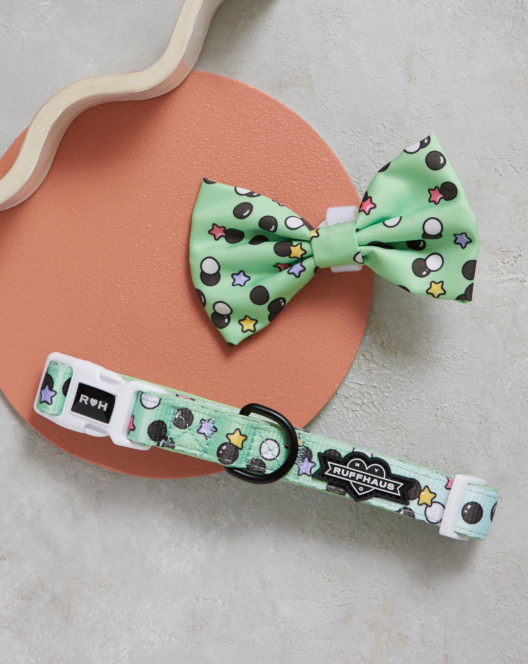 Matcha Boba Dog Collar &amp; Bowtie