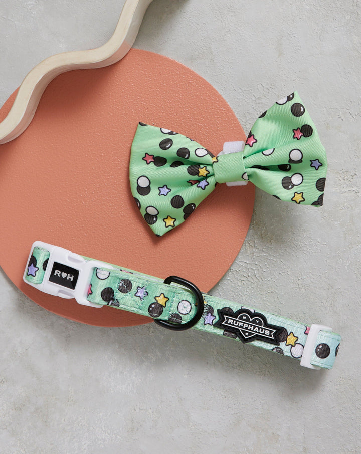 Matcha Boba Dog Collar &amp; Bowtie