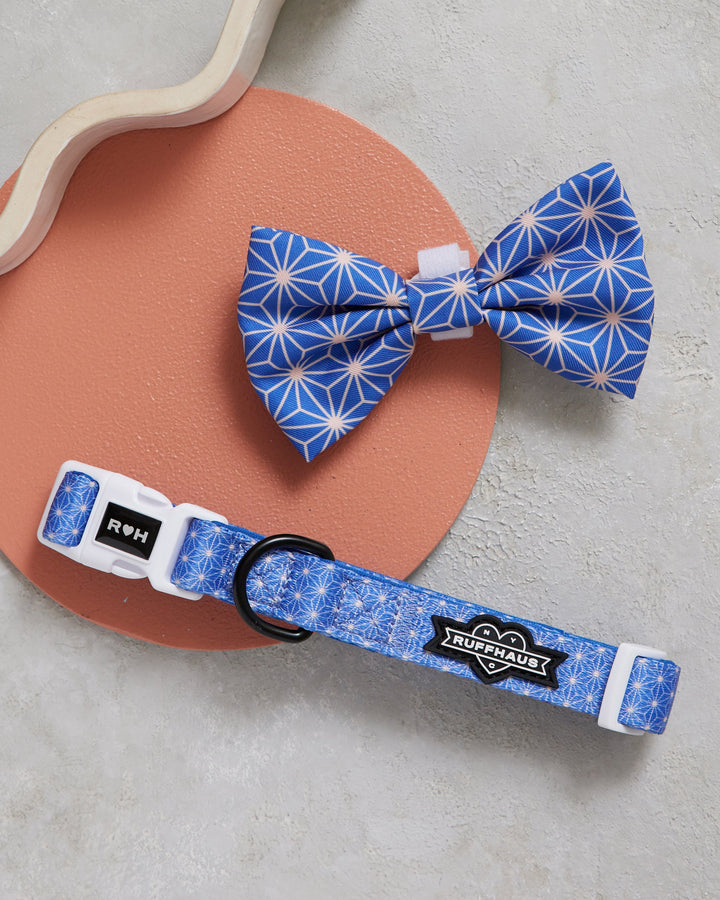 Asanoha Dog Collar &amp; Bowtie