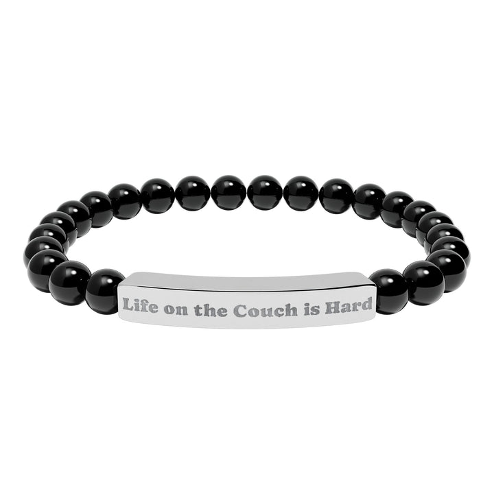 Life on the Couch is Hard Natural Stone Stretch Bracelet