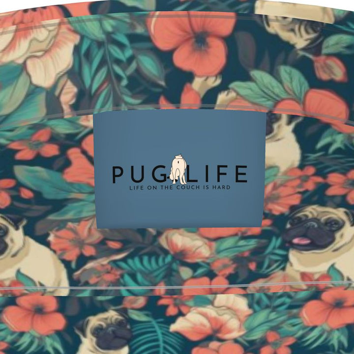 Tropical Flowers Pug Aloha Shirt