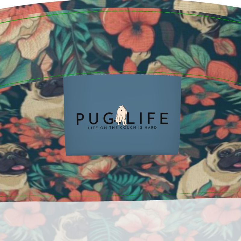 Tropical Flowers Pug Aloha Shirt