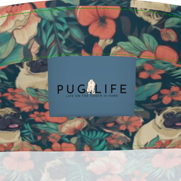 Tropical Flowers Pug Aloha Shirt