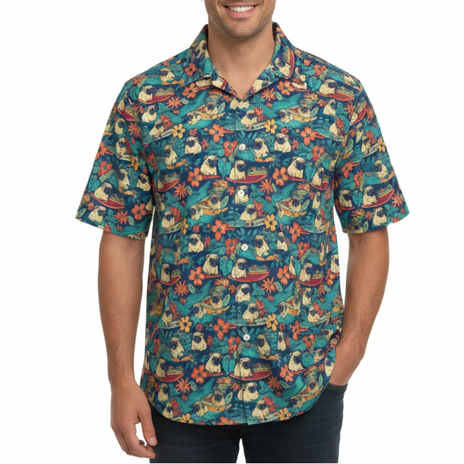 Grumpy Pug Aloha Short