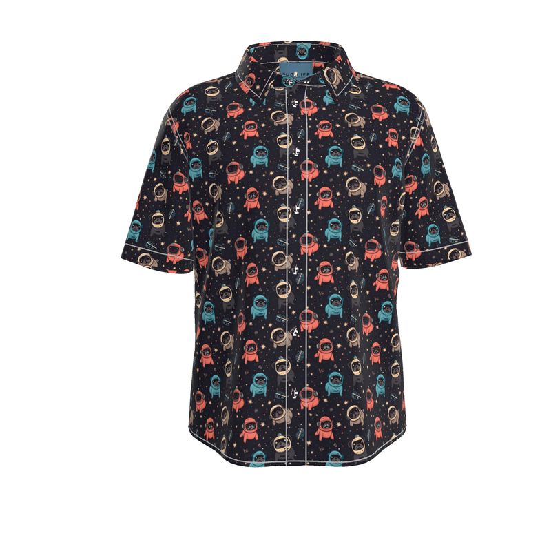 Space Pug Aloha Camp Shirt