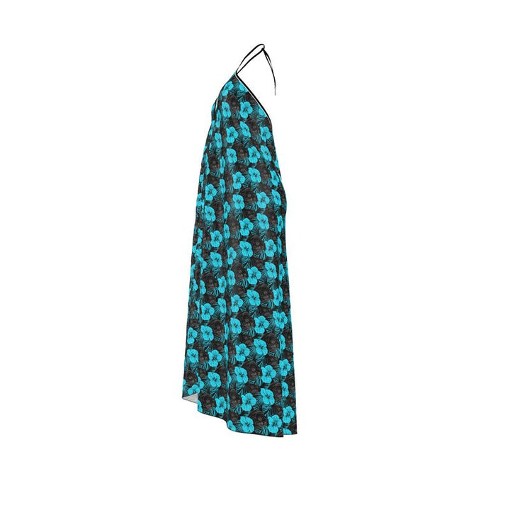 Black Pugs Tropical Halter Dress