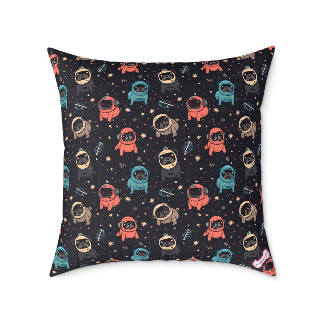 Space Pug Throw Pillows