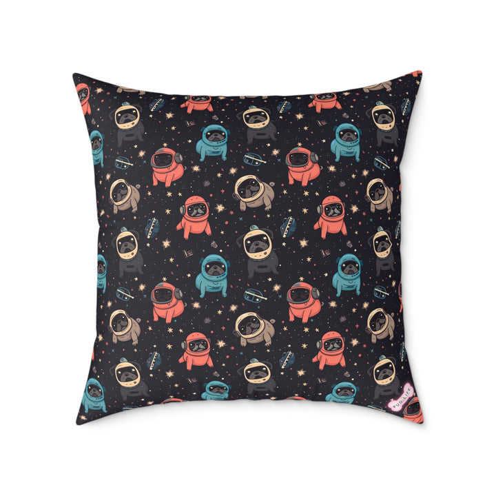Space Pug Throw Pillows