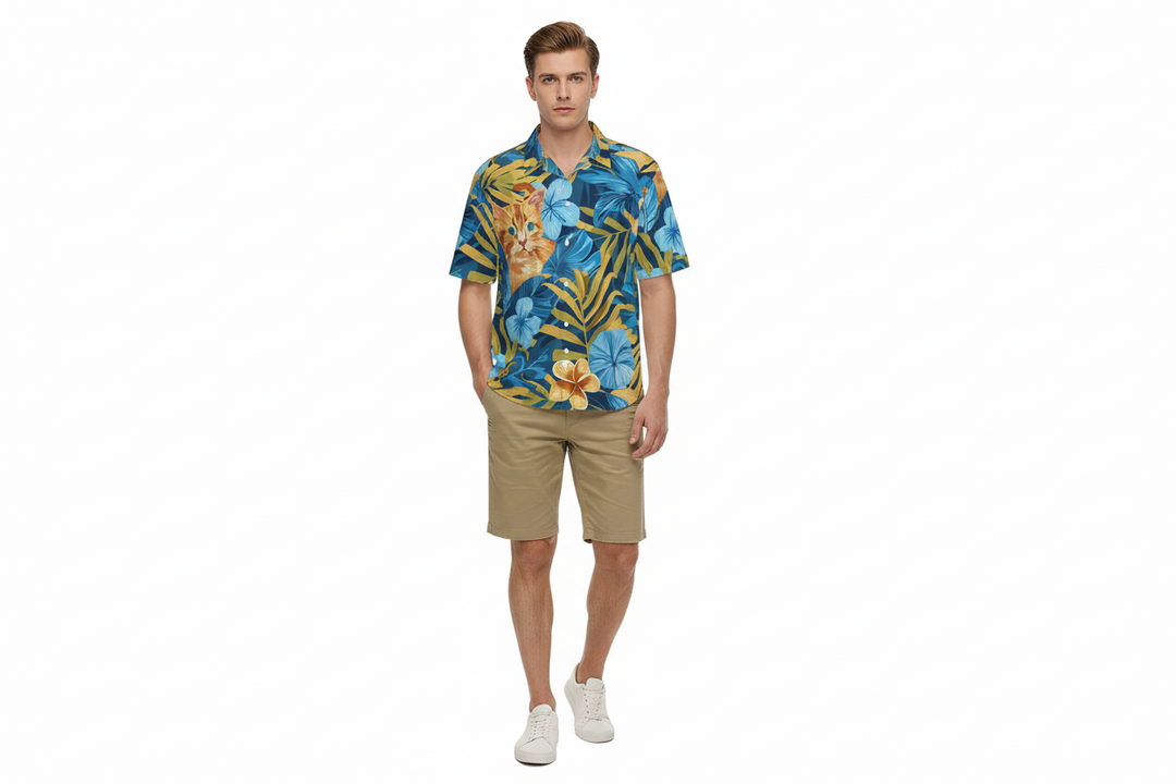The Arlowe Tropical in Blue Aloha Shirt
