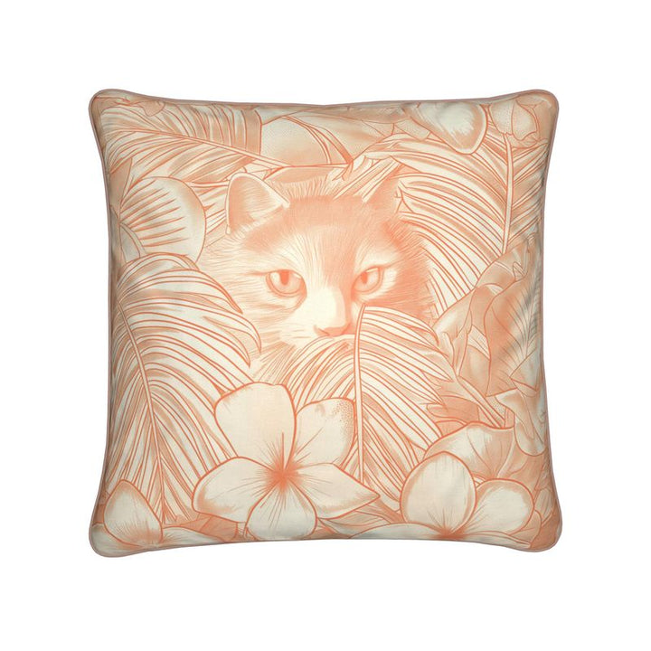 Orange Cat Pillow with piping