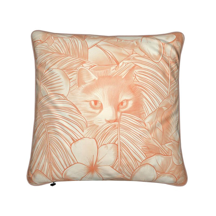 Orange Cat Pillow with piping