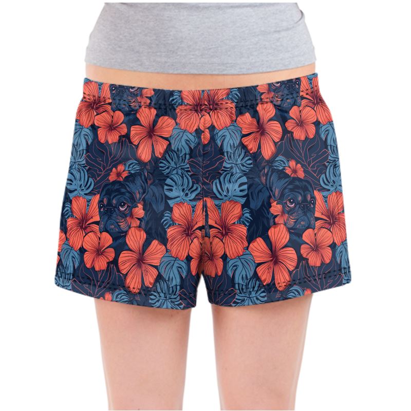 Tropical Pug Silk or Cotton Luxury Women's Pajamas sizes up to 7XL