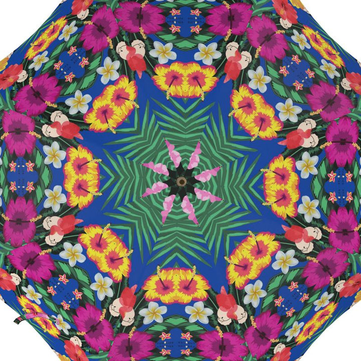 Tropical Kaleidoscope Pug Butt Umbrella