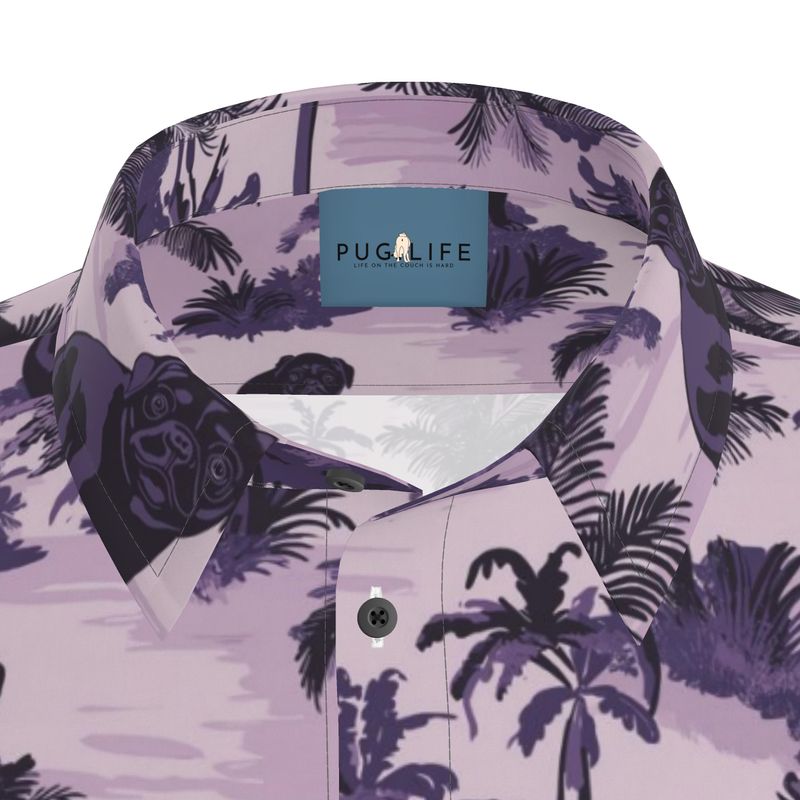 Hawaiian Gothic Pug Aloha Shirt