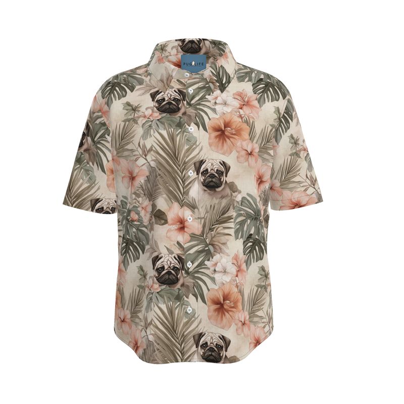 Earthen Tropical Pug Aloha Shirt
