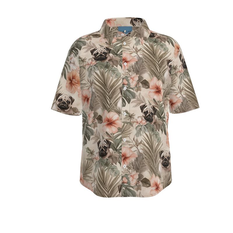 Earthen Tropical Pug Aloha Shirt