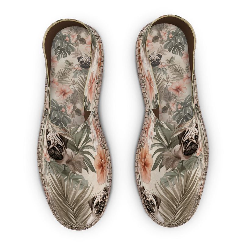 Earthen Tropical Pug Espadrilles, Unisex