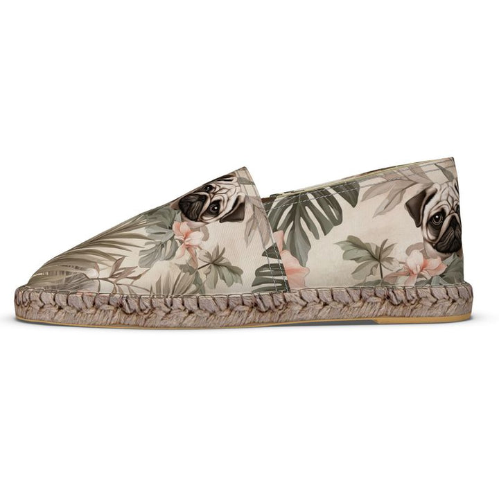 Earthen Tropical Pug Espadrilles, Unisex