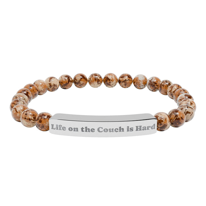 Life on the Couch is Hard Natural Stone Stretch Bracelet