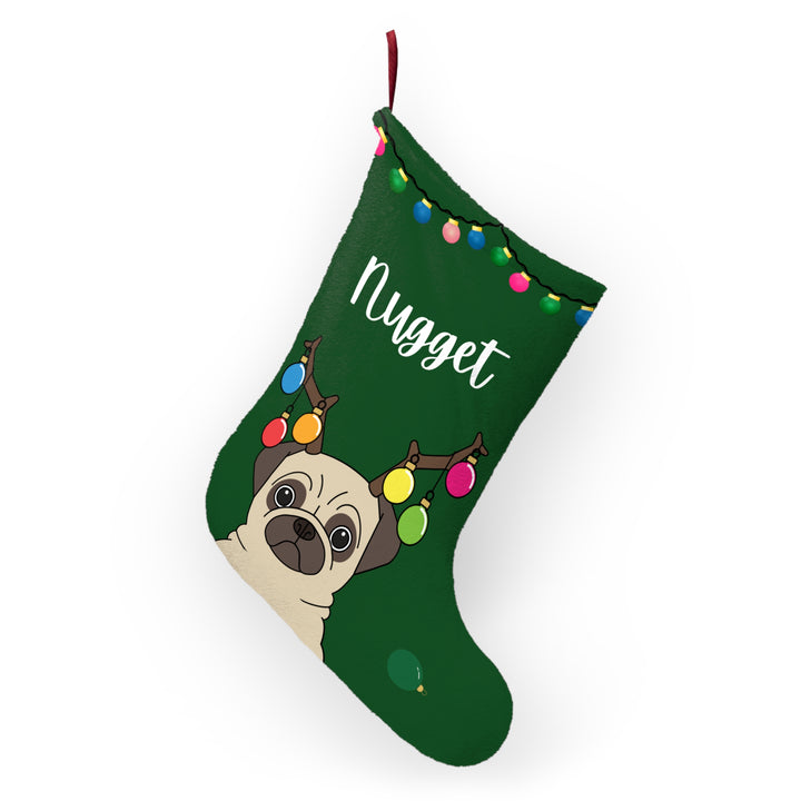 Pug Christmas Bulb Personalized Stocking