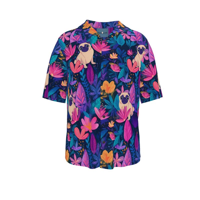 Purple Pug Haze Aloha Shirt