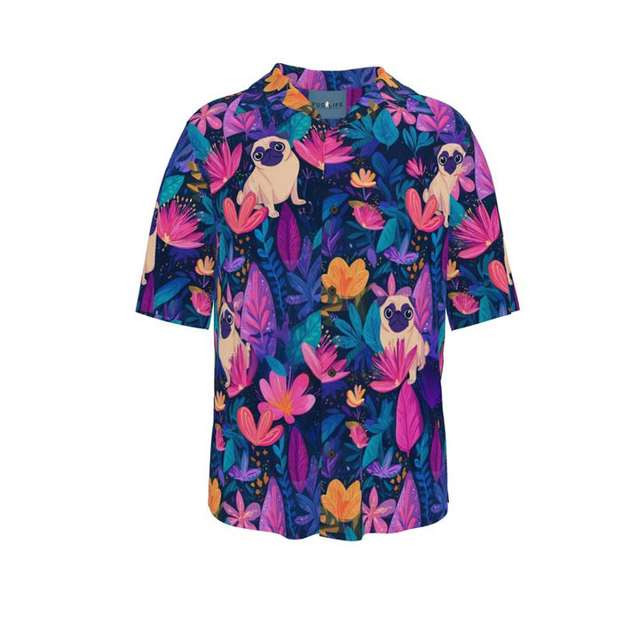 Purple Pug Haze Aloha Shirt
