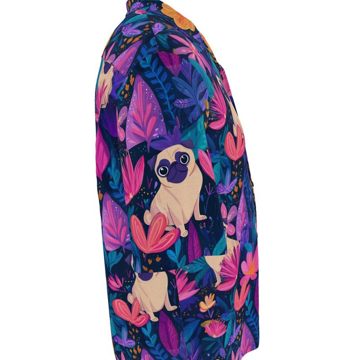 Purple Pug Haze Aloha Shirt