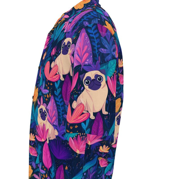 Purple Pug Haze Aloha Shirt