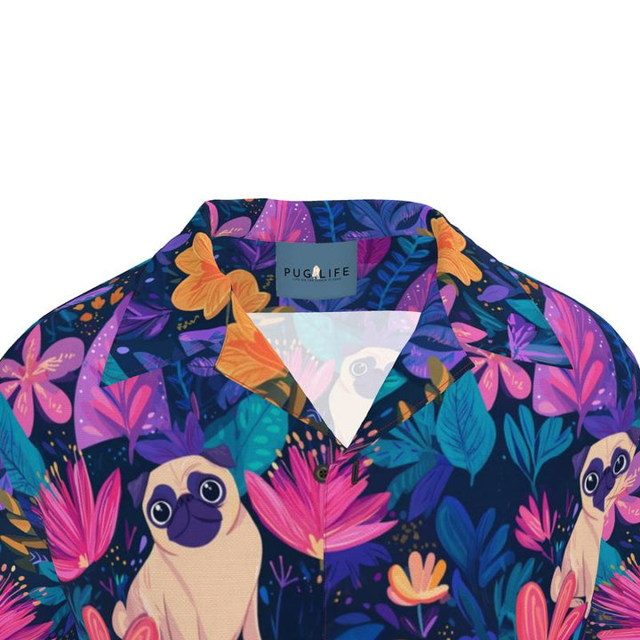 Purple Pug Haze Aloha Shirt