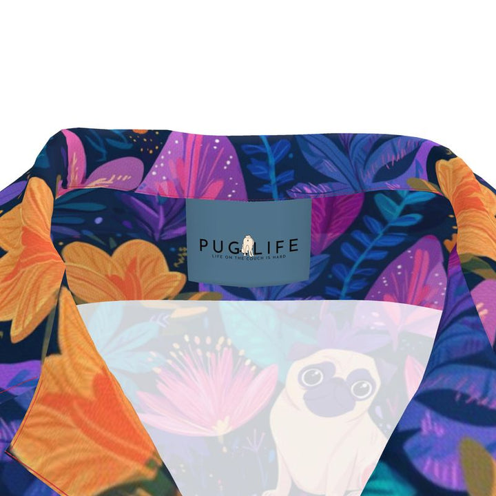 Purple Pug Haze Aloha Shirt
