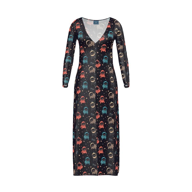 Space Pug Duster Cardigan Dress
