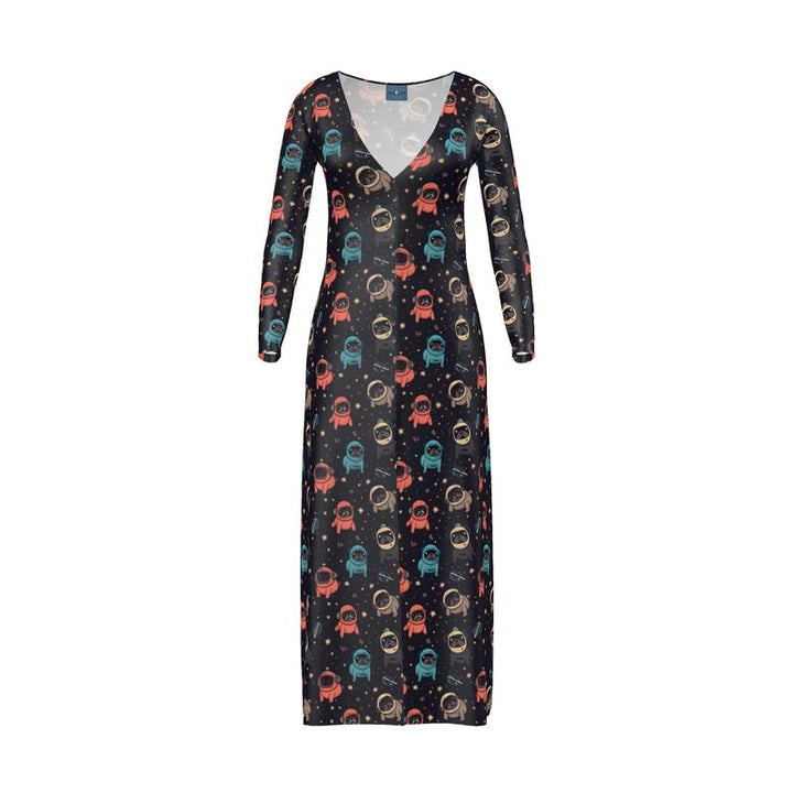 Space Pug Duster Cardigan Dress