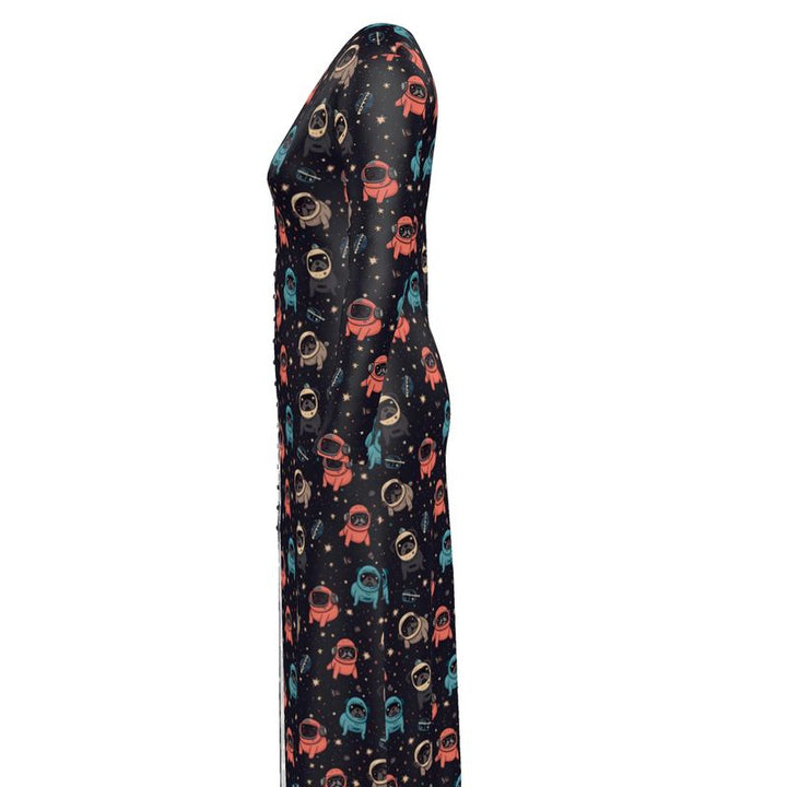 Space Pug Duster Cardigan Dress