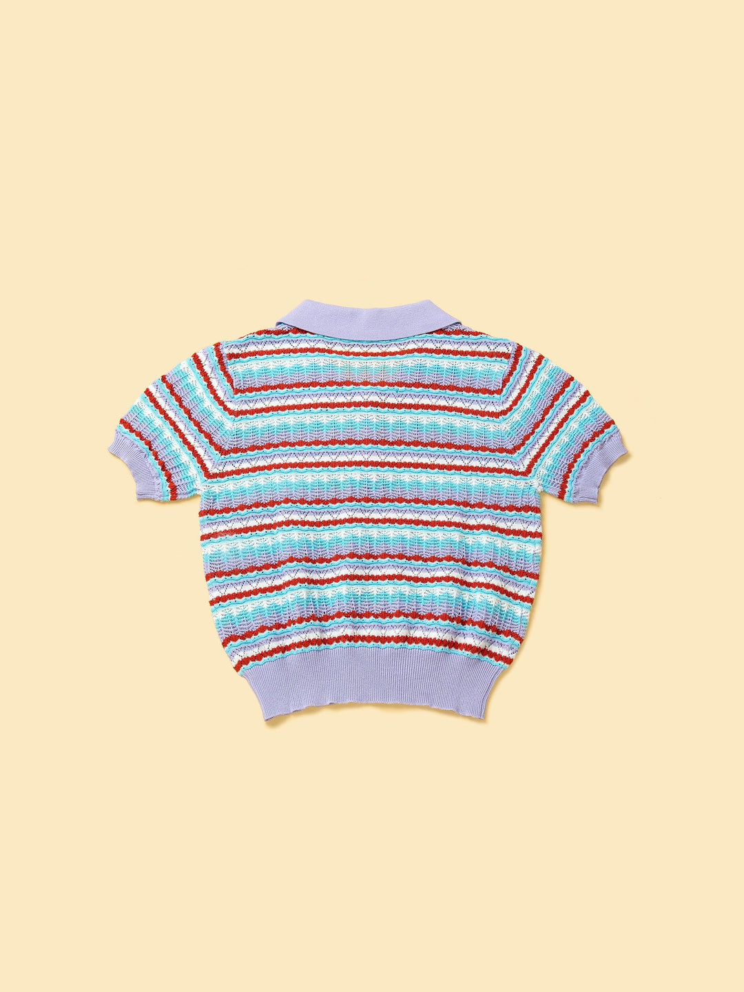 Pet & Me Spring Summer Lavender Crochet Short Sleeve Polo Shirt