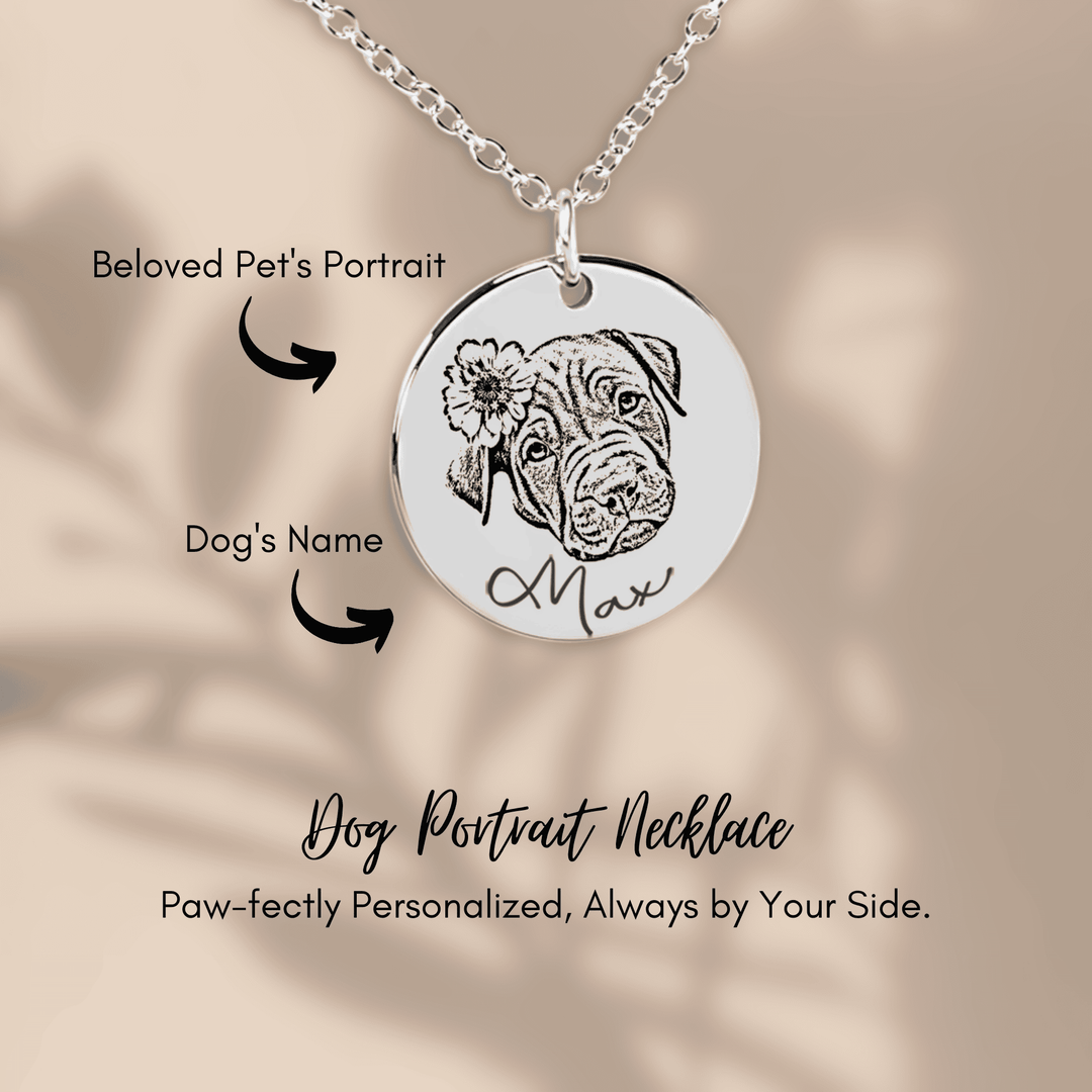 Dog Memorial Portrait Necklace