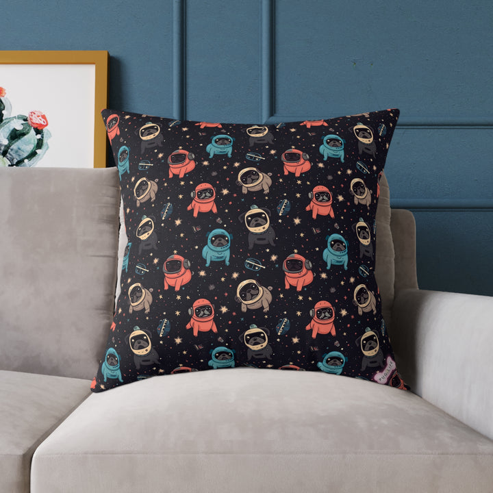 Space Pug Throw Pillows